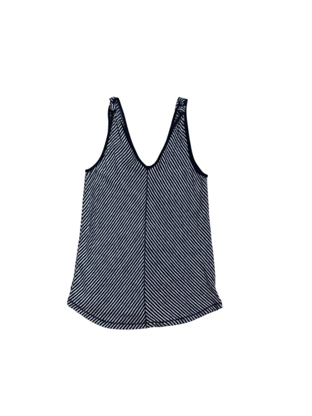 Paige Womens Striped Linen Tank Top Silver Heather Grey/Black XS